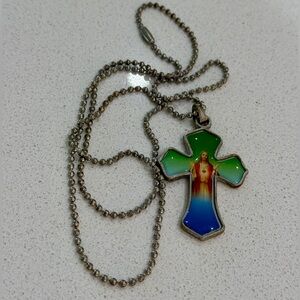 Multicolor Sacred Heart of Jesus Pendant Necklace